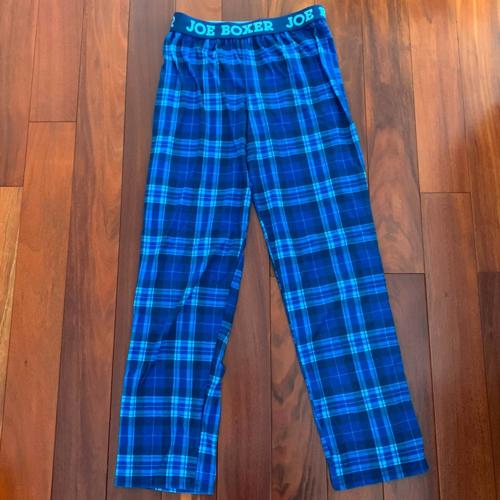 Joe Boxer Boys L Blue Plaid Pajamas/Lounge Pants